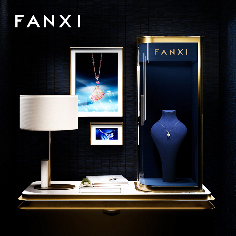 FANXI Microfiber pendant necklace display bust wholesale high quality customize logo jewerly display sets