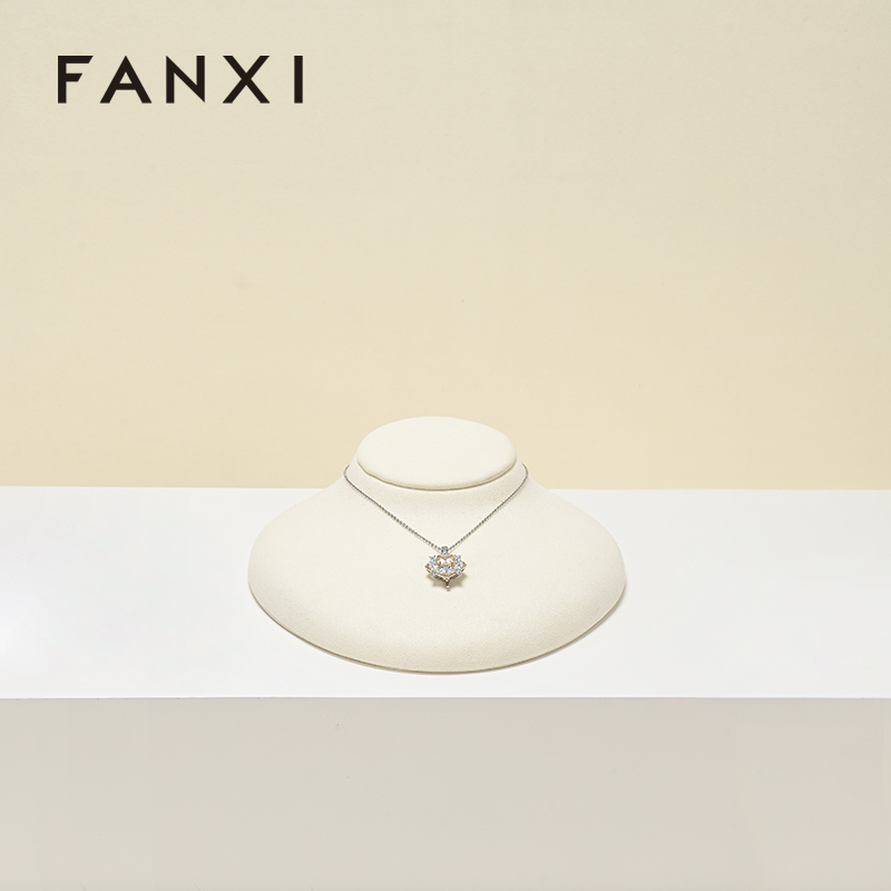 FANXI New arrival microfiber necklace bust display with different color