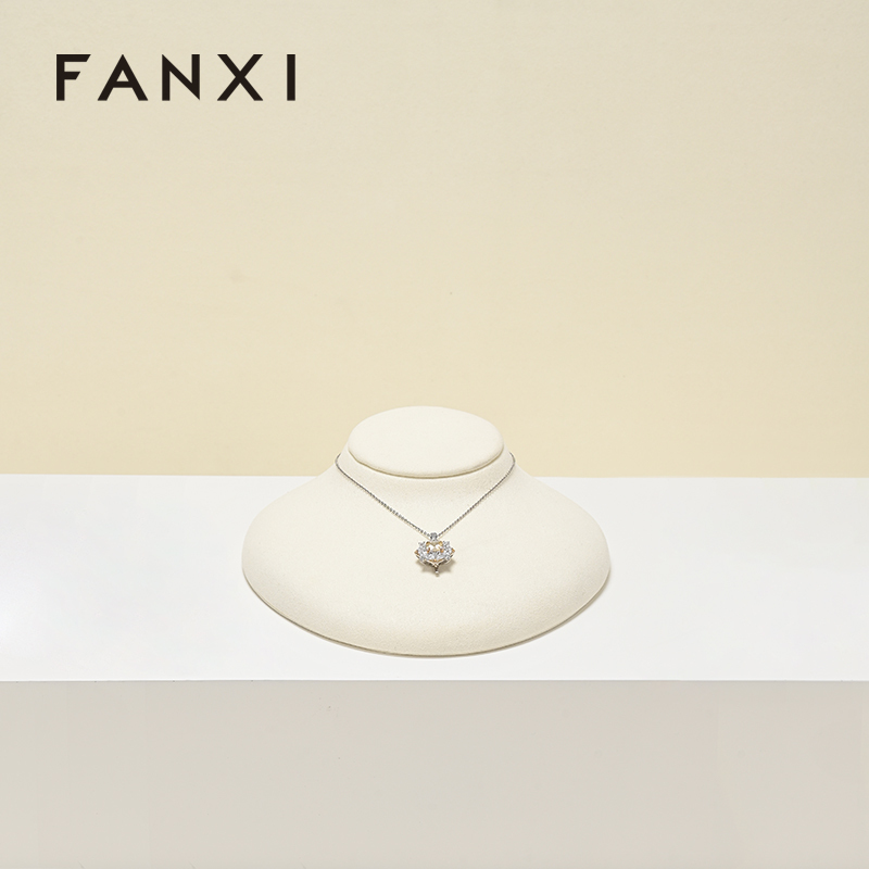 FANXI New arrival microfiber necklace bust display with different color