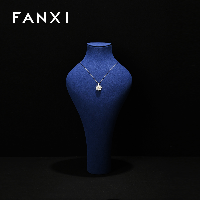 FANXI Microfiber pendant necklace display bust wholesale high quality customize logo jewerly display sets