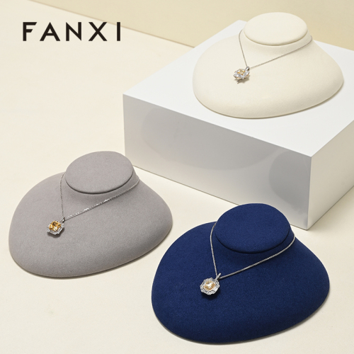 FANXI New arrival microfiber necklace bust display with different color