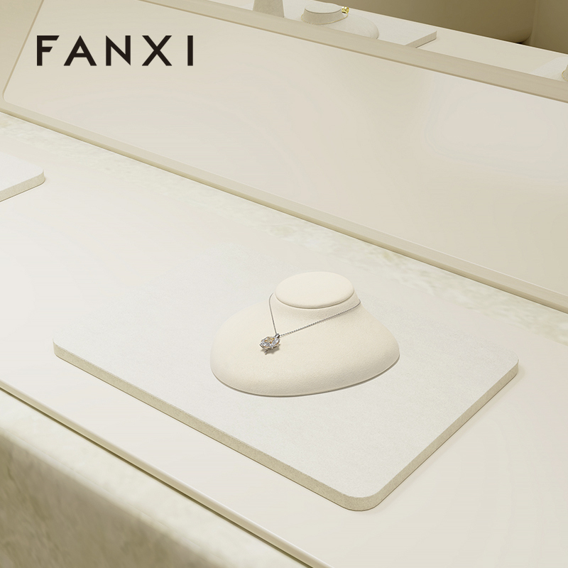 FANXI New arrival microfiber necklace bust display with different color