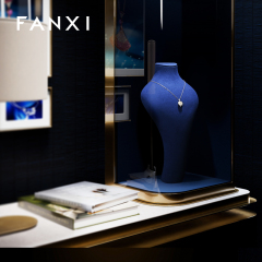FANXI Microfiber pendant necklace display bust wholesale high quality customize logo jewerly display sets
