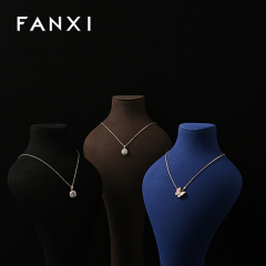 FANXI Microfiber pendant necklace display bust wholesale high quality customize logo jewerly display sets