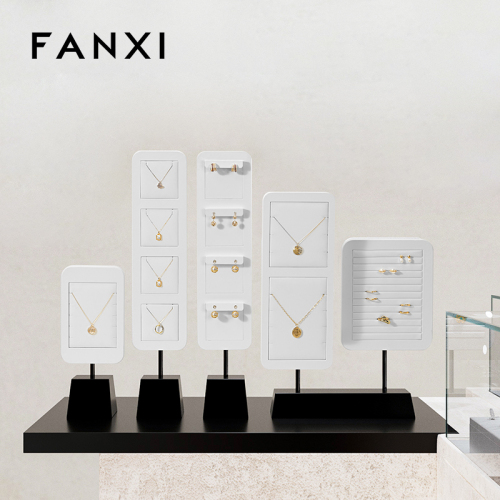 FANXI New Arrival White Jewelry Display Stand for Earring Necklace Ring