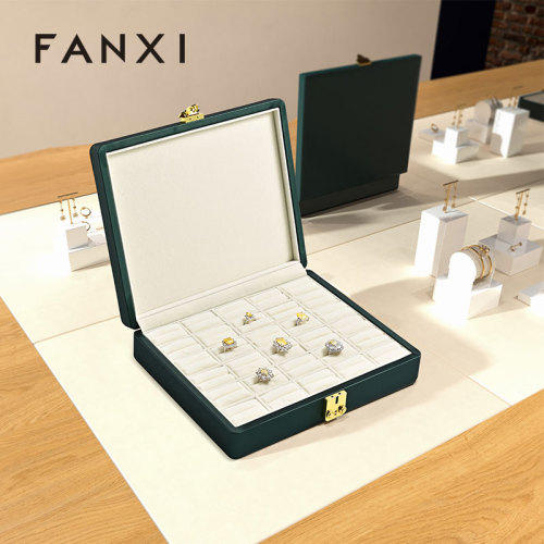 FANXI Custom Logo jewelry Gift storage Boxes For Ring Necklace Bracelet Bangle Earrings Packing