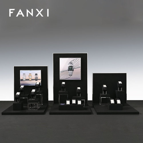 FANXI High End metal Watch Display Stand Custom superfiber Watch Display Holder
