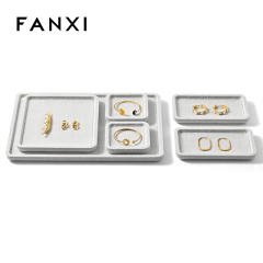 FANXI P199-202 Customized microfiber linen jewelry display tray Original necklace bracelet jewelry storage rack