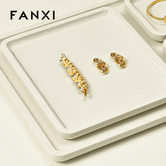 FANXI P199-202 Customized microfiber linen jewelry display tray Original necklace bracelet jewelry storage rack