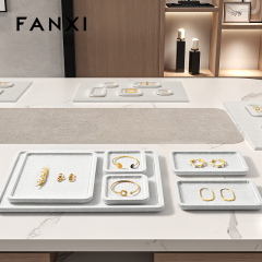 FANXI P199-202 Customized microfiber linen jewelry display tray Original necklace bracelet jewelry storage rack
