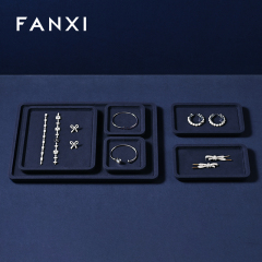 FANXI P199-202 Customized microfiber linen jewelry display tray Original necklace bracelet jewelry storage rack