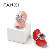 FANXI PJ002 Circular PU leather ring piece creative multi-color leather ring counter display props