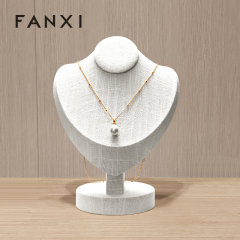 FANXI RX099 Portrait neck stand microfiber necklace display stand linen neck mold jewelry display props necklace stand