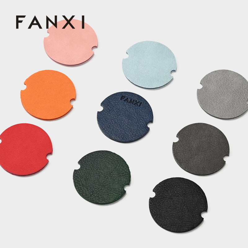 FANXI PJ002 Circular PU leather ring piece creative multi-color leather ring counter display props