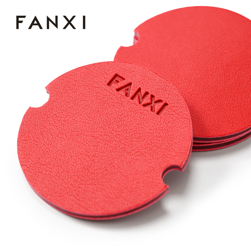 FANXI PJ002 Circular PU leather ring piece creative multi-color leather ring counter display props