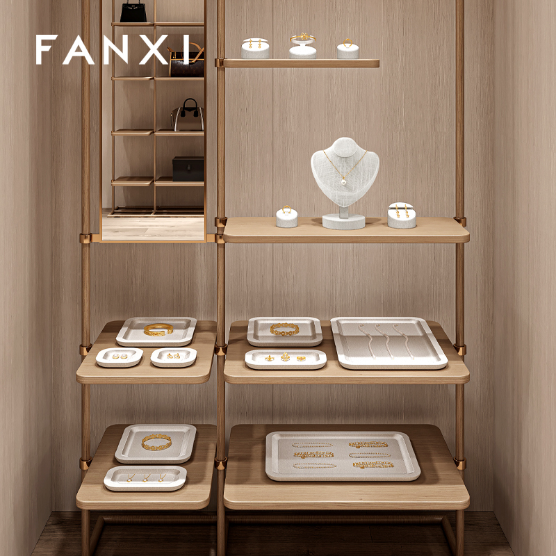 FANXI RX099 Portrait neck stand microfiber necklace display stand linen neck mold jewelry display props necklace stand