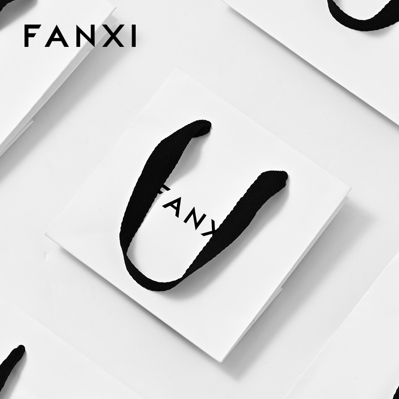 FANXI D065 Jewelry Gift Bag Jewelry Storage Bag Handbag Black Ribbon Jewelry Bag Packaging Bag Customization