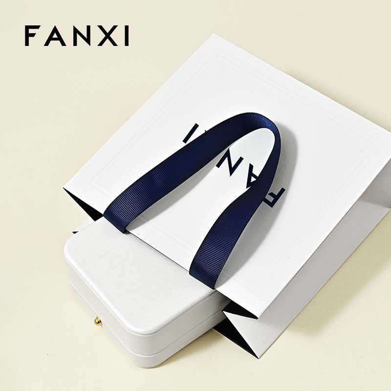 FANXI D066 Jewelry Gift Bag Jewelry Storage Bag Handbag Blue Ribbon Jewelry Bag Packaging Bag Customization