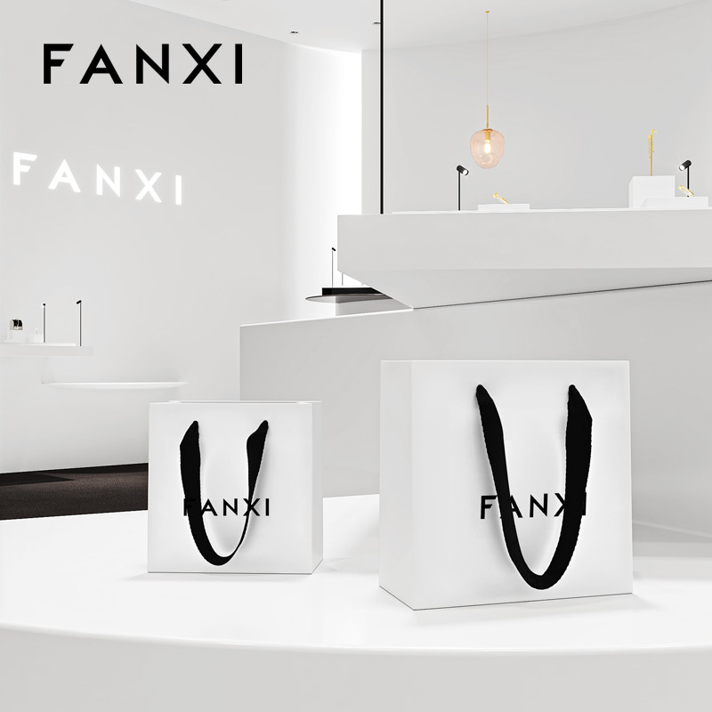 FANXI D065 Jewelry Gift Bag Jewelry Storage Bag Handbag Black Ribbon Jewelry Bag Packaging Bag Customization