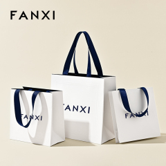 FANXI D066 Jewelry Gift Bag Jewelry Storage Bag Handbag Blue Ribbon Jewelry Bag Packaging Bag Customization