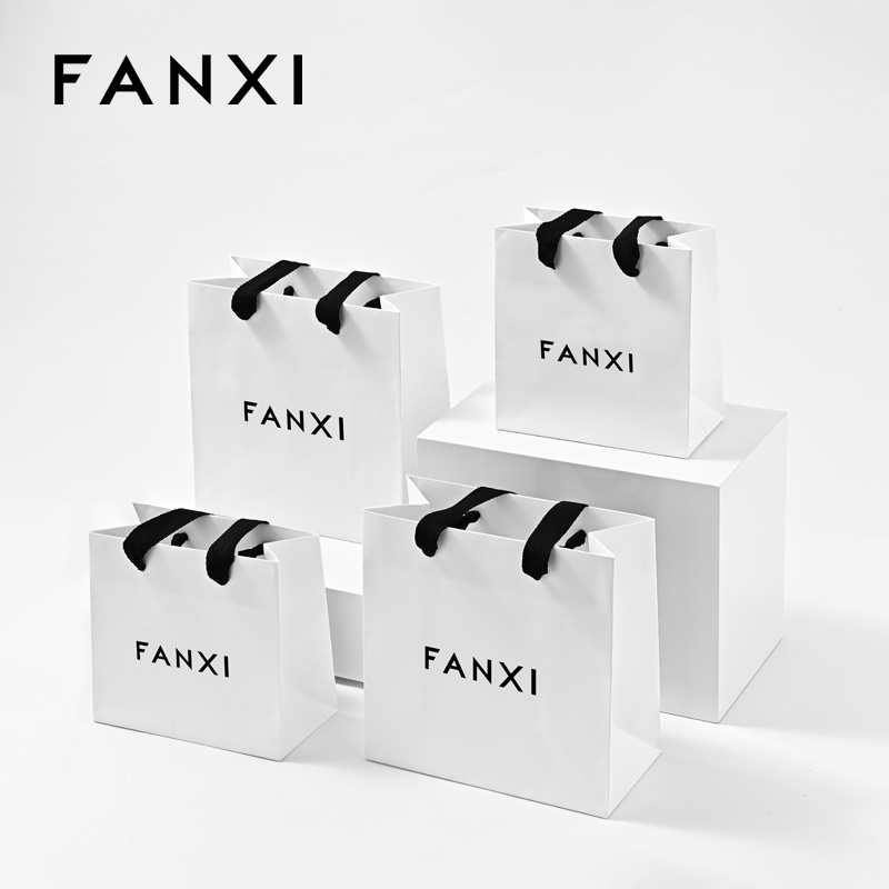 FANXI D065 Jewelry Gift Bag Jewelry Storage Bag Handbag Black Ribbon Jewelry Bag Packaging Bag Customization