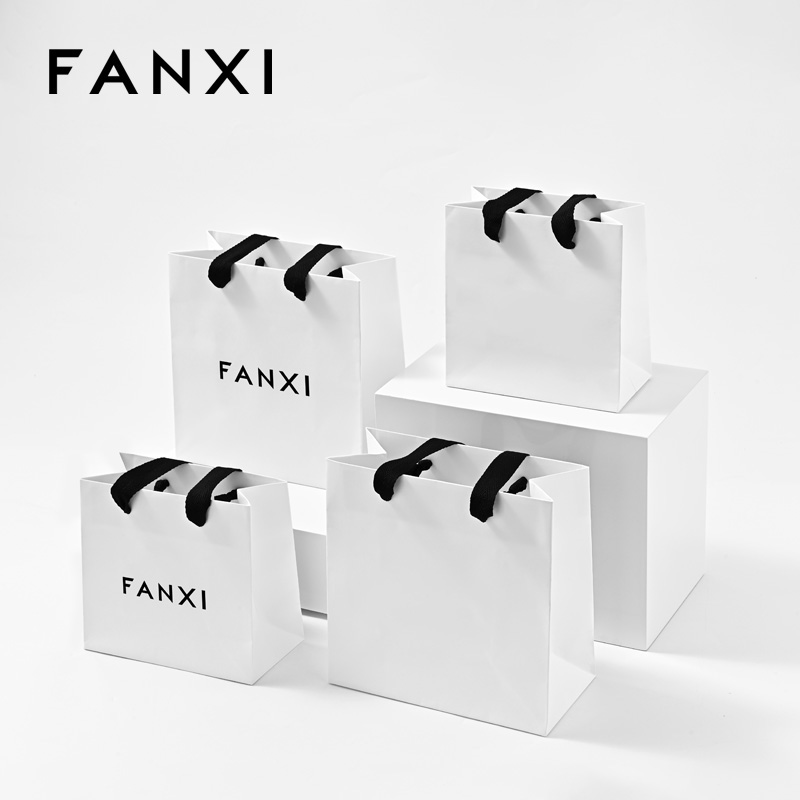 FANXI D065 Jewelry Gift Bag Jewelry Storage Bag Handbag Black Ribbon Jewelry Bag Packaging Bag Customization