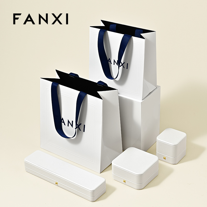FANXI D066 Jewelry Gift Bag Jewelry Storage Bag Handbag Blue Ribbon Jewelry Bag Packaging Bag Customization