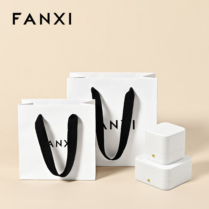 FANXI D065 Jewelry Gift Bag Jewelry Storage Bag Handbag Black Ribbon Jewelry Bag Packaging Bag Customization