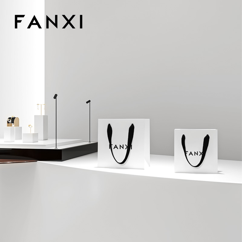 FANXI D065 Jewelry Gift Bag Jewelry Storage Bag Handbag Black Ribbon Jewelry Bag Packaging Bag Customization