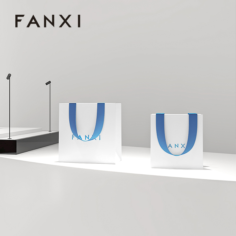 FANXI D064 Special Paper Jewelry Bags Custom Printed Logo Jewelry Gift Packaging Bags