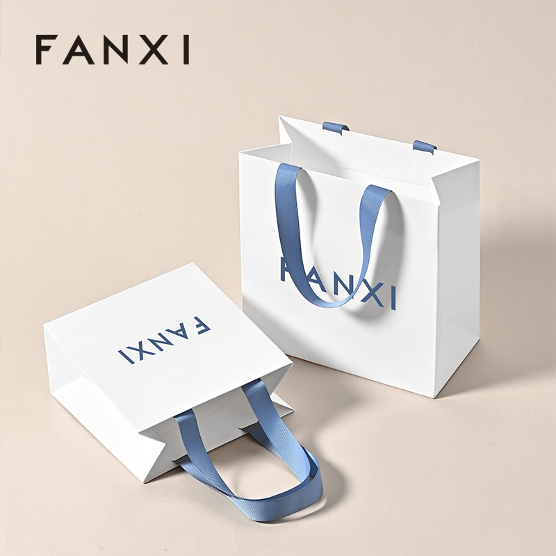 FANXI D064 Special Paper Jewelry Bags Custom Printed Logo Jewelry Gift Packaging Bags