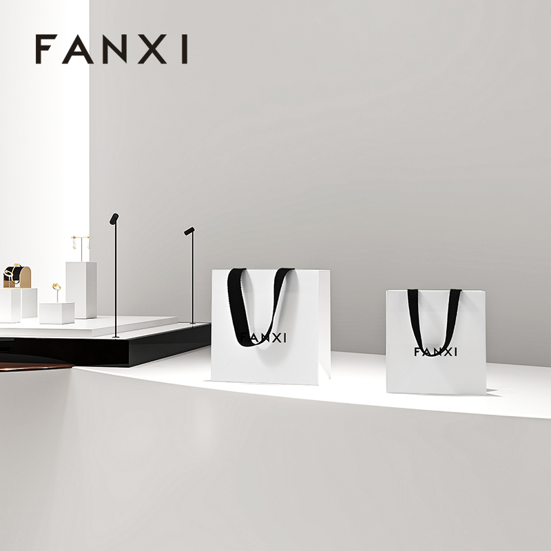 FANXI D067 Special Paper Jewelry Bags Custom Printed Logo Jewelry Gift Packaging Bags