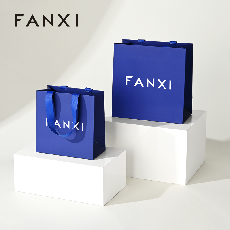 FANXI D069 High Quality Paper Shopping Bag Wholesale Printed Retail Gift Craft Jewelry Cosmetic Packaging Paper Bags with Logo