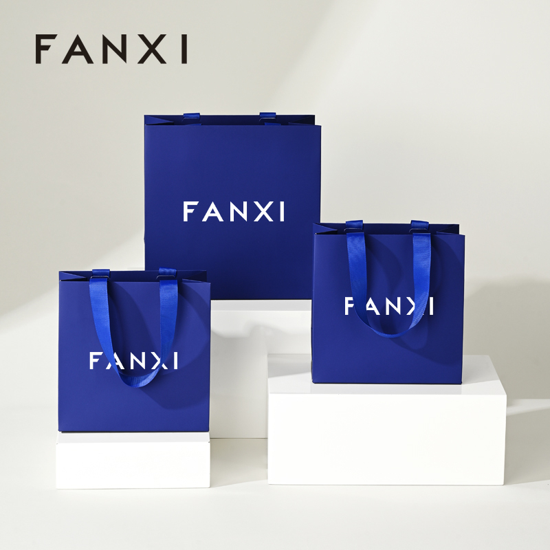 FANXI D069 High Quality Paper Shopping Bag Wholesale Printed Retail Gift Craft Jewelry Cosmetic Packaging Paper Bags with Logo