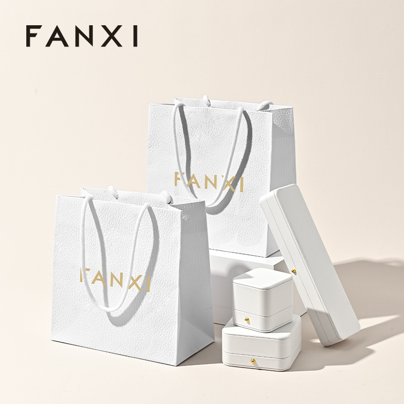 FANXI D072 Custom Printed Logo Luxury Gift Paper Bag Retail Shopping Jewelry Gift Paper Bags with Your Own Logo