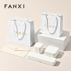 FANXI D072 Custom Printed Logo Luxury Gift Paper Bag Retail Shopping Jewelry Gift Paper Bags with Your Own Logo