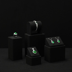 FANXI TT229 black microfiber jewelry square style ring pendant earring exhibition