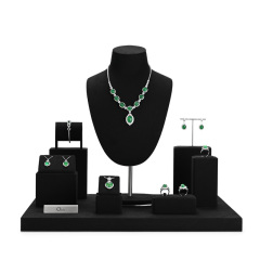 FANXI TT229 black microfiber jewelry square style ring pendant earring exhibition
