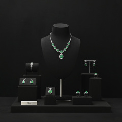 FANXI TT229 black microfiber jewelry square style ring pendant earring exhibition