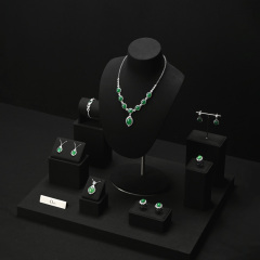 FANXI TT229 black microfiber jewelry square style ring pendant earring exhibition