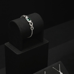FANXI TT229 black microfiber jewelry square style ring pendant earring exhibition