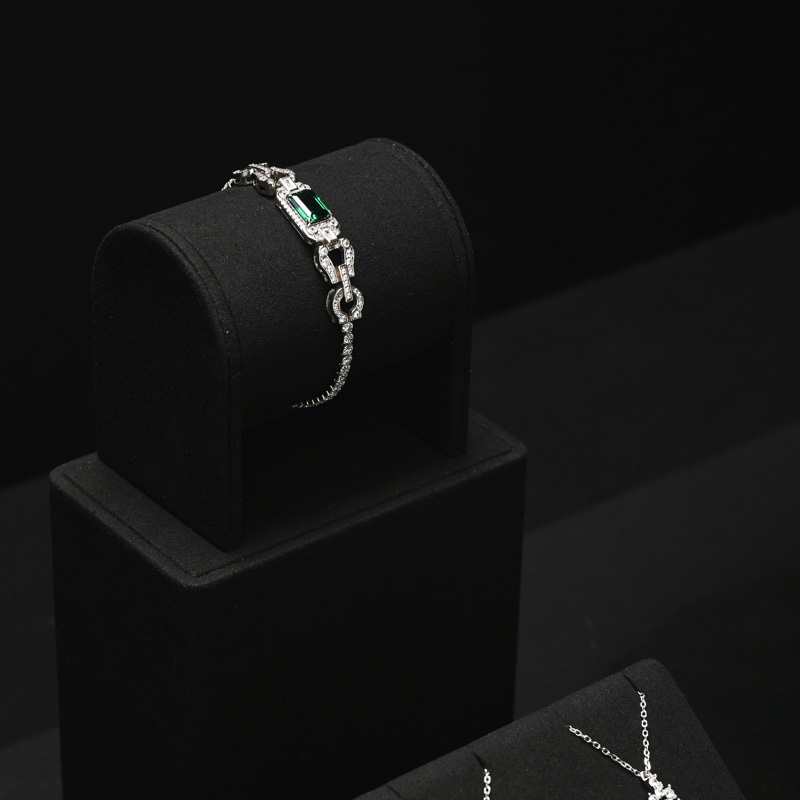 FANXI TT229 black microfiber jewelry square style ring pendant earring exhibition