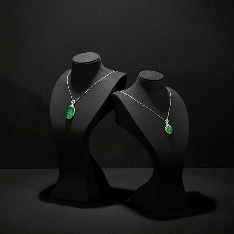 FANXI RX093 Microfiber Necklace Bust Display Six Colour Microfiber Jewelry Bust Necklaces Window Display Jewelry Display Mannequin