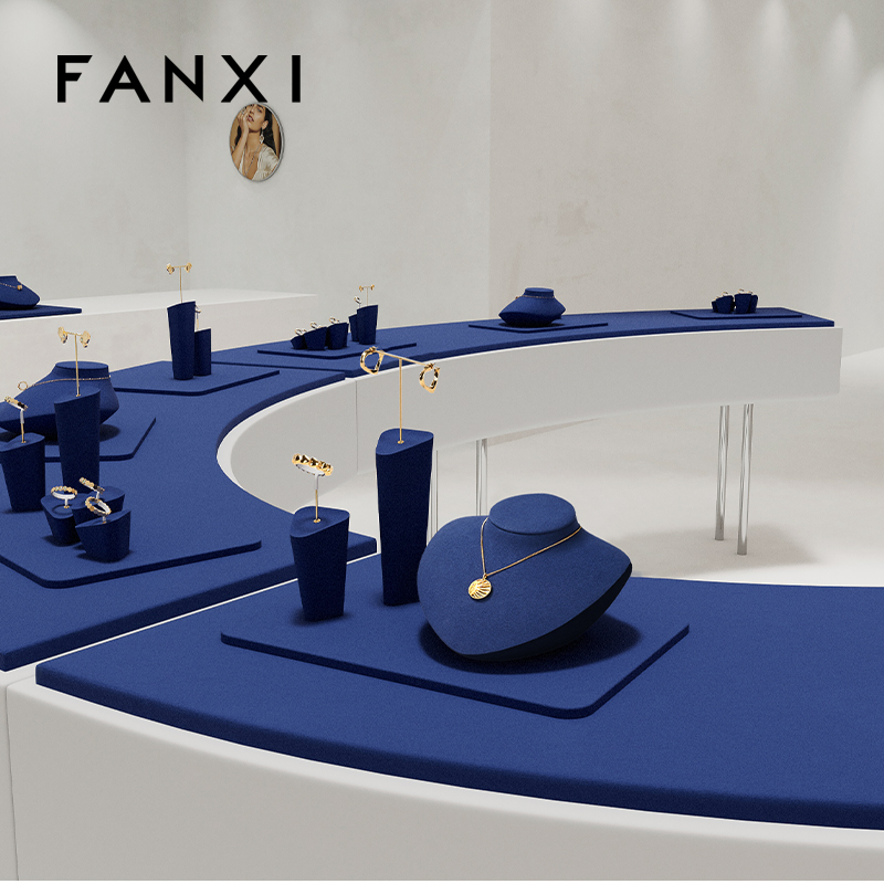 FANXI RX083 Jewelry Lay Down Pendant Necklace Bust Display White Black Mannequin for Vendors