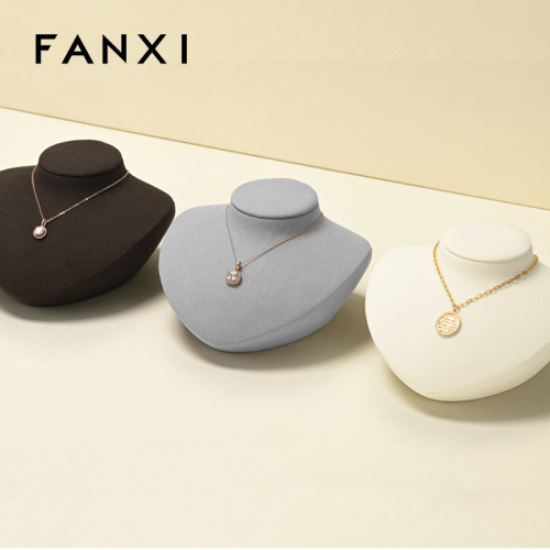 FANXI RX083 Jewelry Lay Down Pendant Necklace Bust Display White Black Mannequin for Vendors