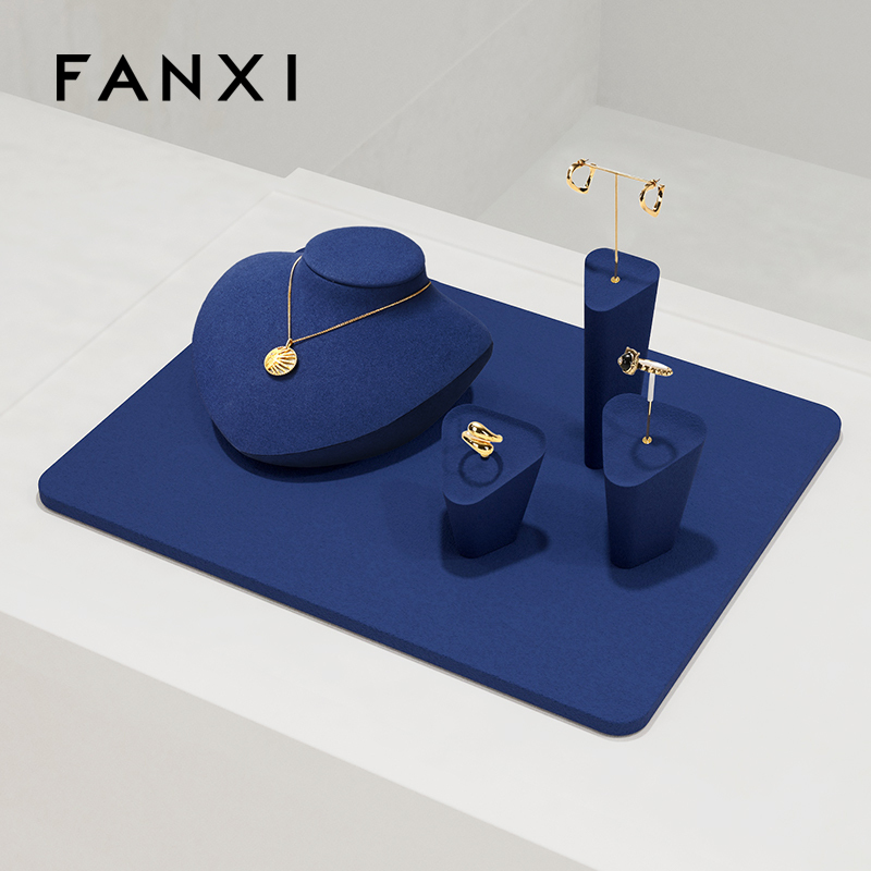 FANXI RX083 Jewelry Lay Down Pendant Necklace Bust Display White Black Mannequin for Vendors