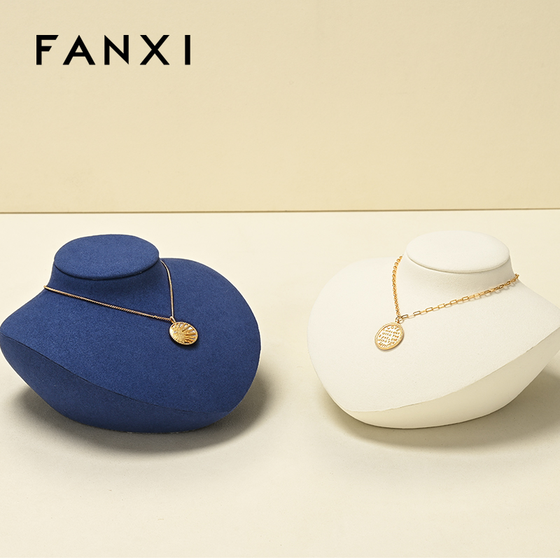FANXI RX083 Jewelry Lay Down Pendant Necklace Bust Display White Black Mannequin for Vendors