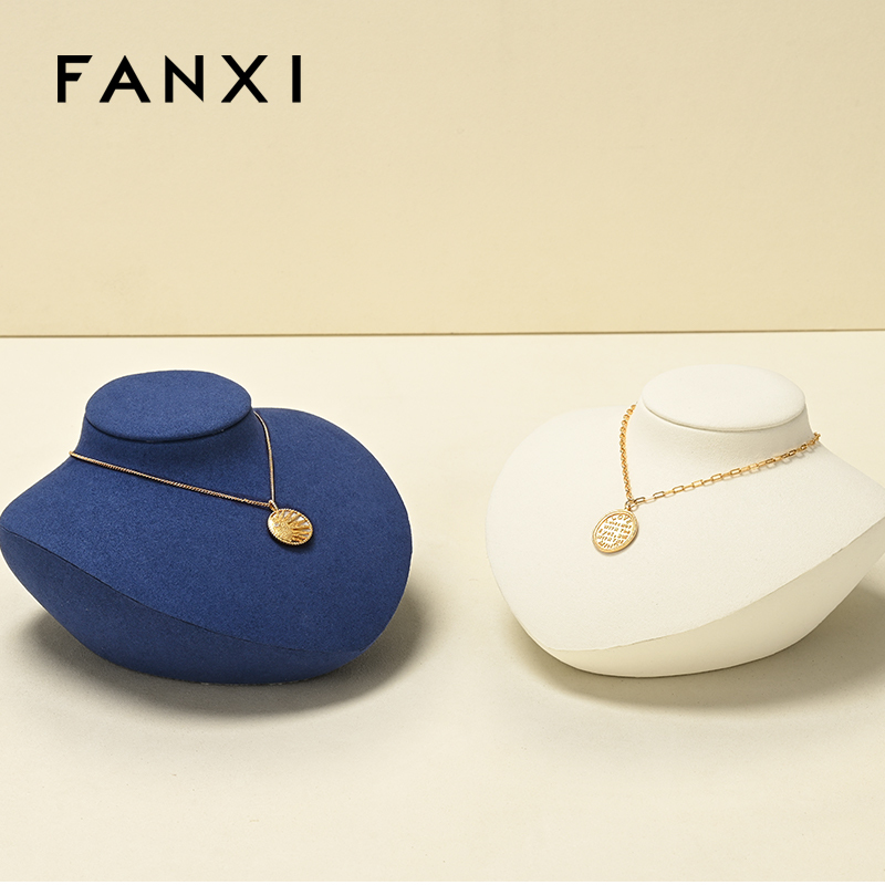 FANXI RX083 Jewelry Lay Down Pendant Necklace Bust Display White Black Mannequin for Vendors