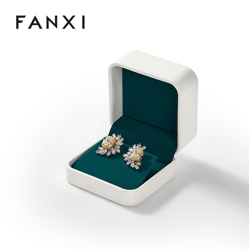 FANXI Custom Logo PU Leather Earring Stud Boxs and Packaging Jewelry Gift Box