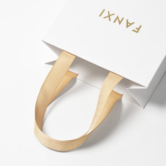 FANXI D073 White Luxury Paper Bags with Logo Paper Bags for Jewelry Custom Gift Packaging